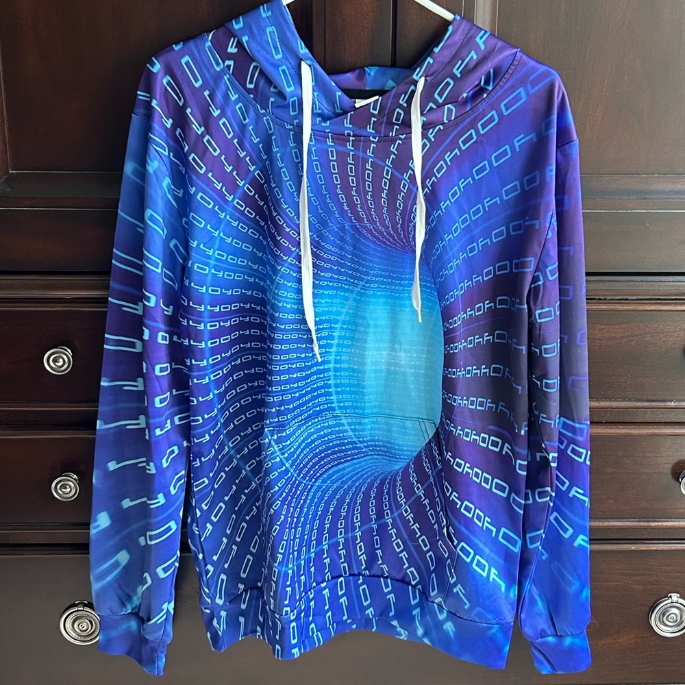 NEW - Unisex Matrix Illusion Hoodie - Blue